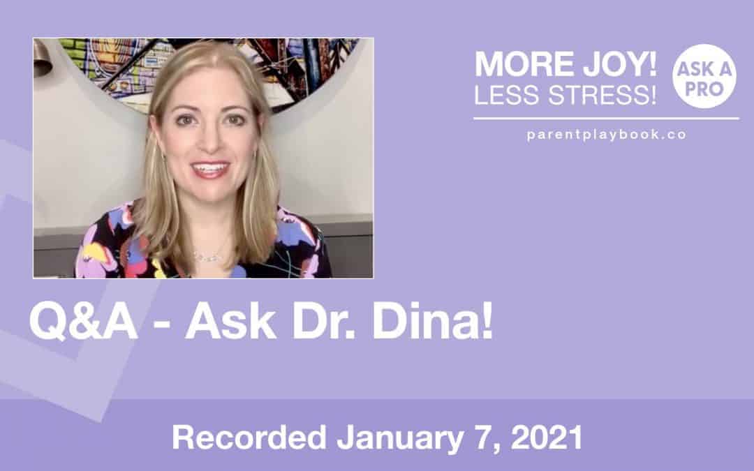 Q&A – Dr. Dina Kulik, January 7 2021