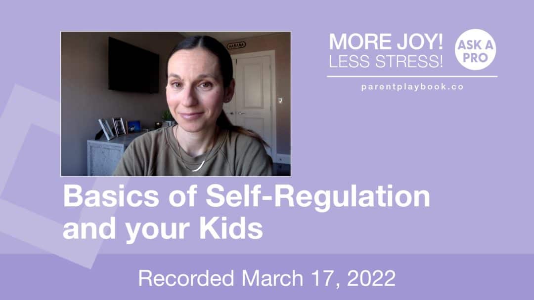 Basics of Self-Regulation and your Kids with Alley Dezenhouse-Kelner, March 17, 2022